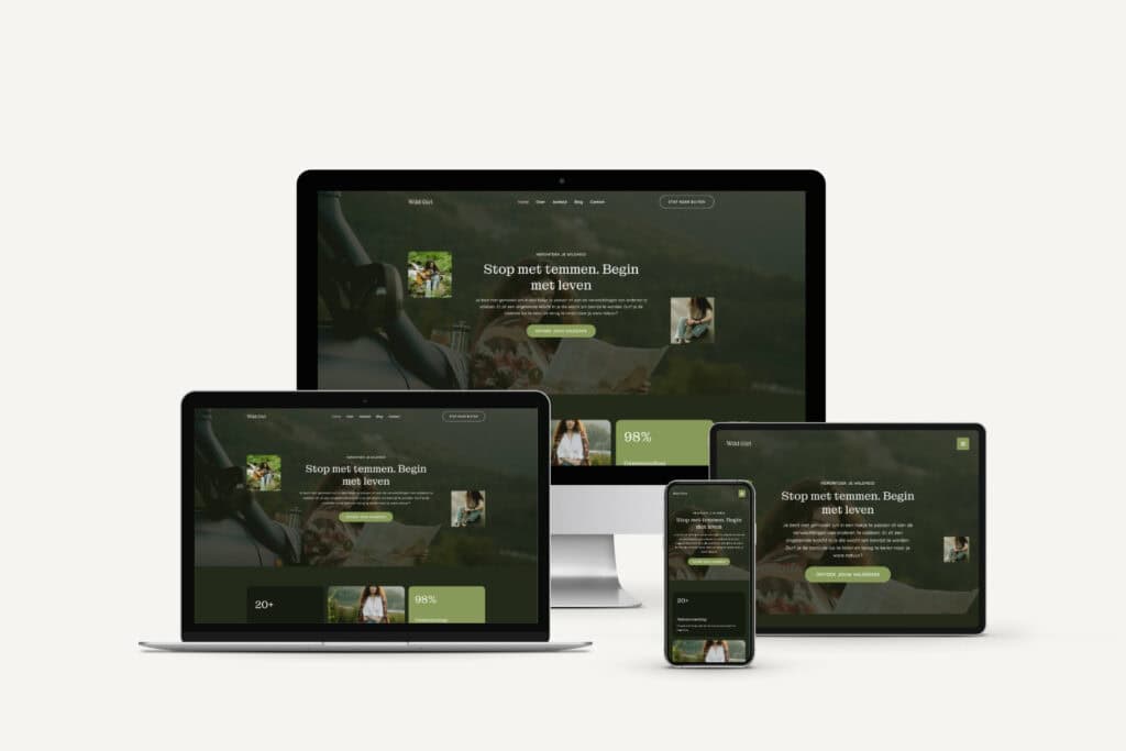 Responsive website ontwerp voor Organisch & Vrij, focus op online marketing en groei.