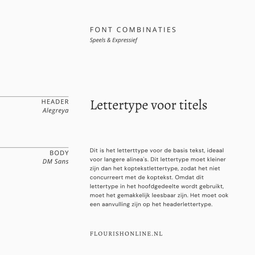 Creatief en speels lettertype voor expressieve en opvallende ontwerpen op website Flourish Online.