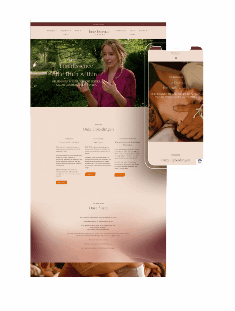 InnerEssence coaching sessie met vrouw in natuurlijke omgeving.