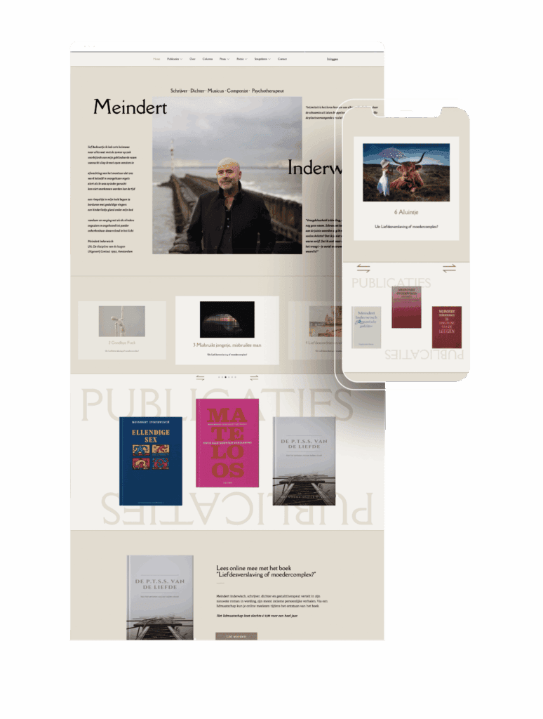 Portret van Meindert Inderwisch bij de kust, promotie van Flourish Online.